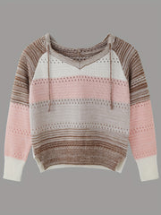  Colorblock Long Sleeve Hooded Sweater