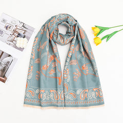 Cashmere Shawl Poncho Bird Pattern Winter Women Shawl Wrap Long