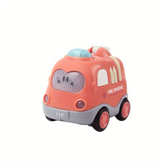 Friction Powered Push Car Toys with Music - Police Fire Trucks