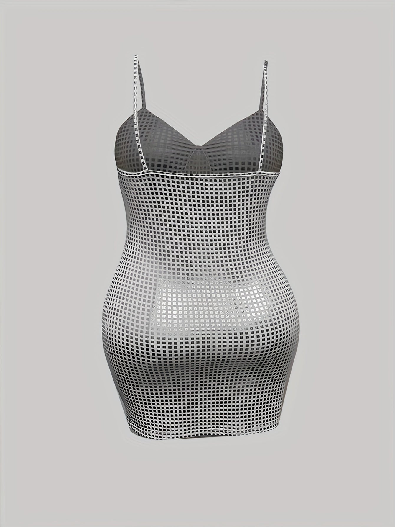  Rhinestone V Neck Bodycon Cami Dress