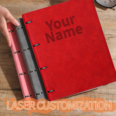 Personalized A4 Faux Leather Folder - Custom Name Option