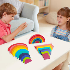 Rainbow Building Block Toy for Kids, Interactive Sensory Play Set