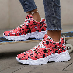 Halloween Pumpkin Print High Top Sneakers