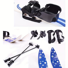 Snow Skiing Pole Set with Bindings for Beginners