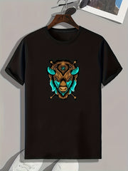 Animal Pattern Print Men's Sports T-shirt