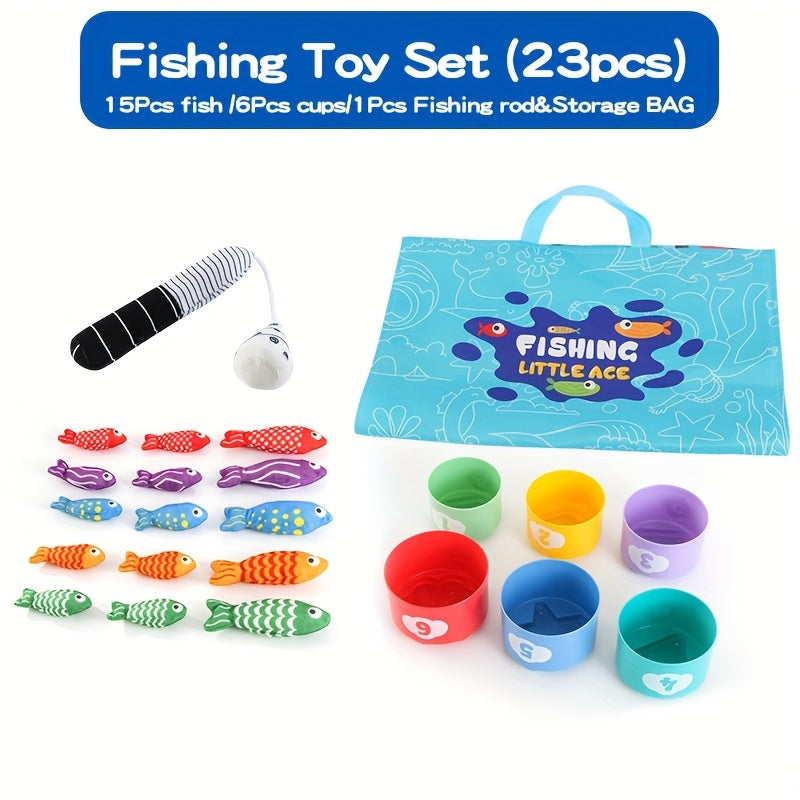 Colorful Children's Fishing Toy with Numbered Fish