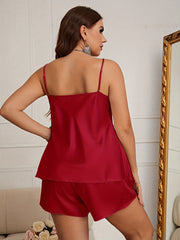  Sexy Pajama Set Women's Cowl Neck Cami Top & Shorts Pajama 2 Piece Set