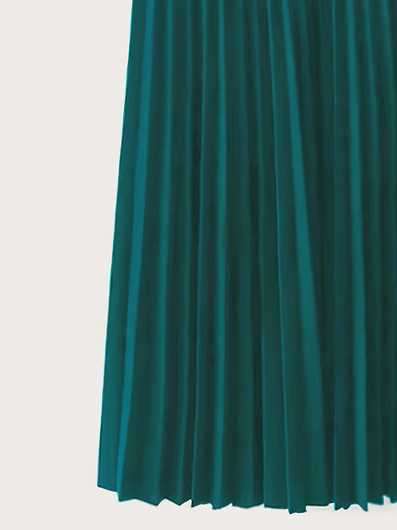  Solid Elastic Pleated Stretch Skirt