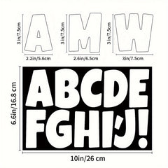Vinyl Alphabet Stickers Set of 3 Sheets 3 Inch Chunky Font Reusable Decals