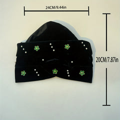 Vintage Velvet Head Wrap Elastic Beanie Headscarf