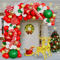 130pc Christmas Balloons Garland Kit Red Green Party Decorations
