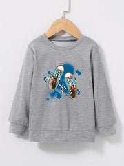 Canvas Shoes Pattern Kid's Sweatshirt Paint Splash Print Long Sleeve Top