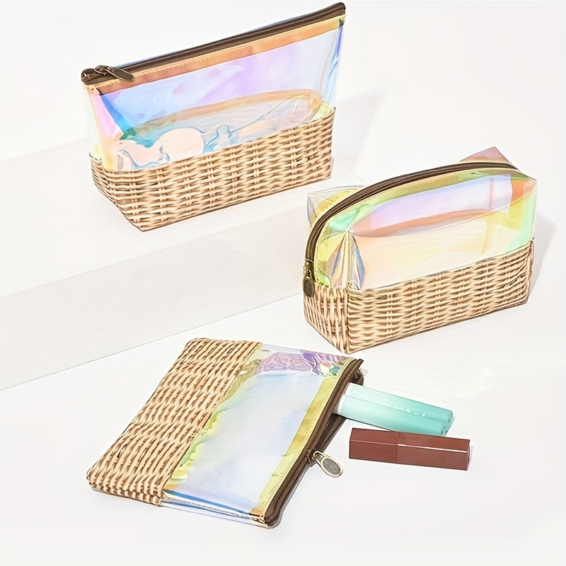 Clear Laser Travel Toiletry Bag Zipper Pencil Case