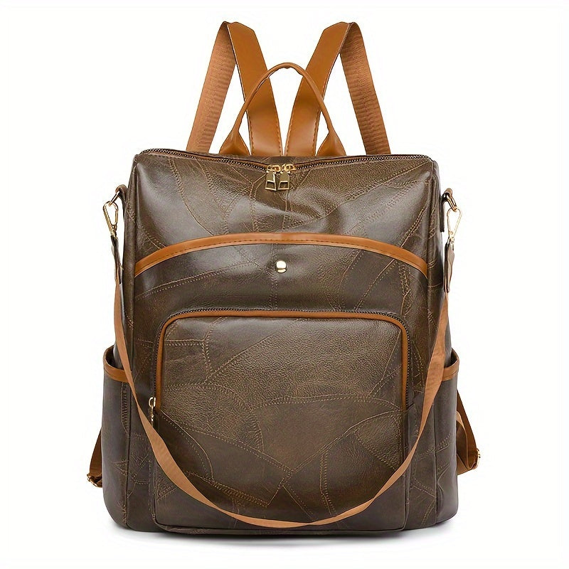 Casual Versatile Women's Backpack Solid PU Leather