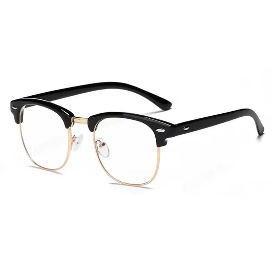 Semi Rimless Rectangle Glasses Frame for Men Women