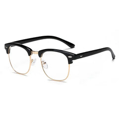 Semi Rimless Rectangle Glasses Frame for Men Women