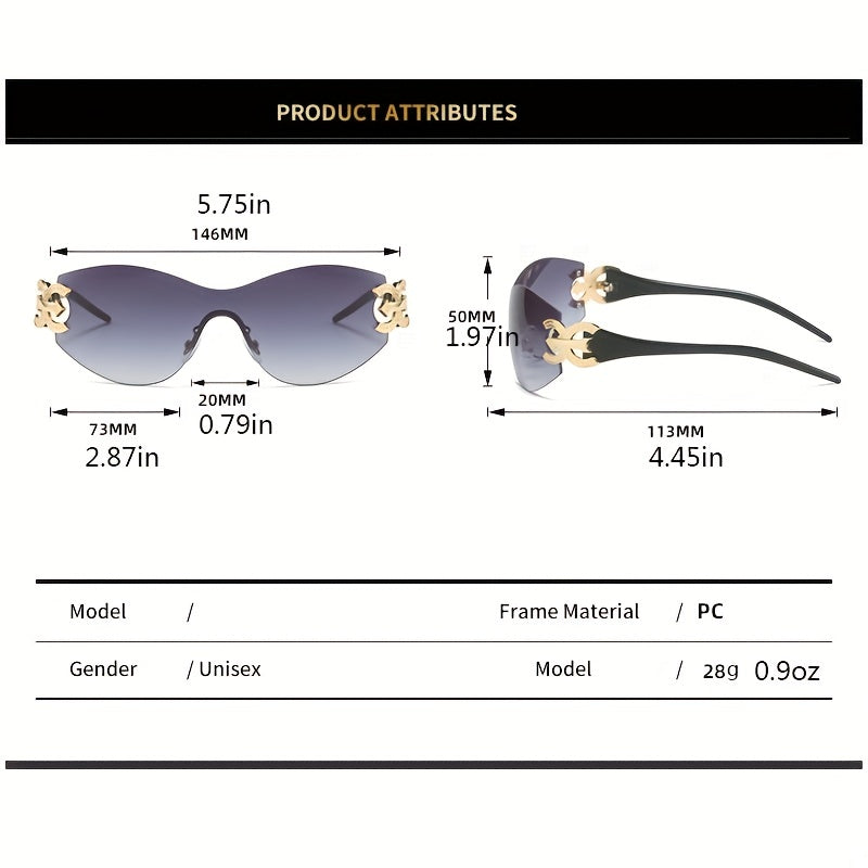 Y2K Gradient Sunglasses UV400 for Women Men
