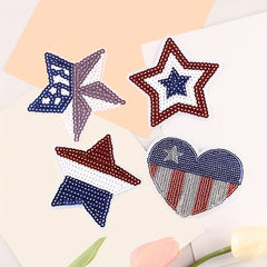 4pcs Sequin Pentagram Patches Girls Coat DIY Hand Sewing Accessories