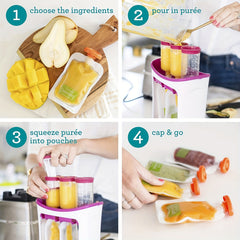 Kids Fruit Mud Squeezer Food Maker Manual Baby Food Storage Bag