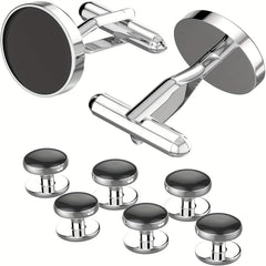 Men's Cubic Zirconia Cufflinks Stainless Steel Shirt Accessories