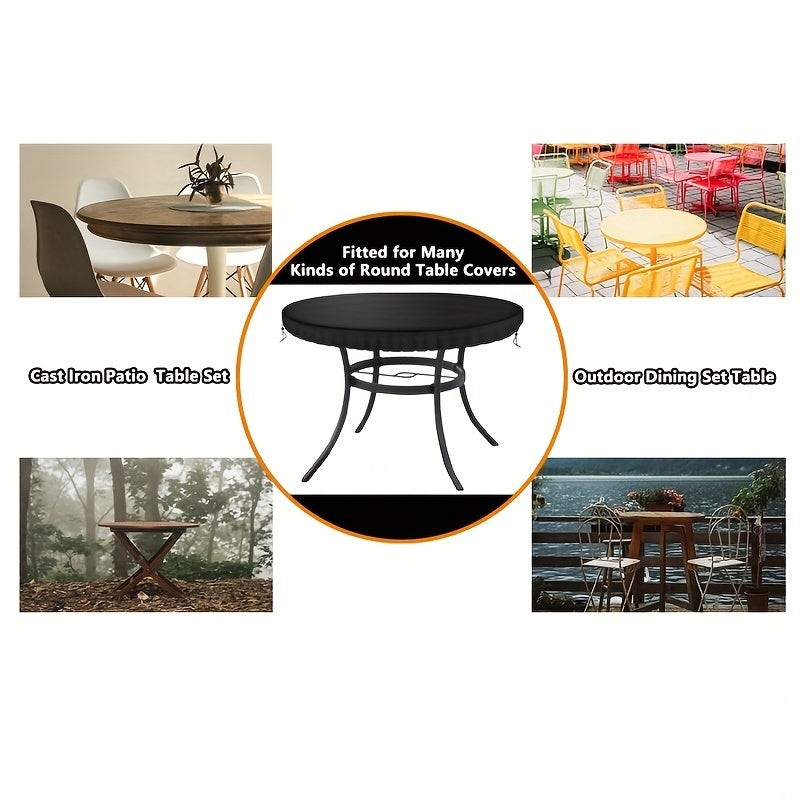 Waterproof 60-Inch Round Garden Furniture Cover, Outdoor Patio Table Cover