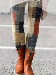  Patchwork Print High Rise Legging