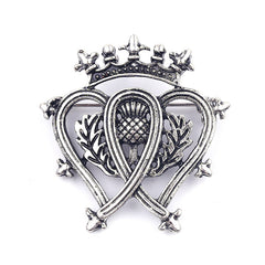 Vintage Crown Heart Brooch Film TV Backpack Jacket Hat Scarf Accessory