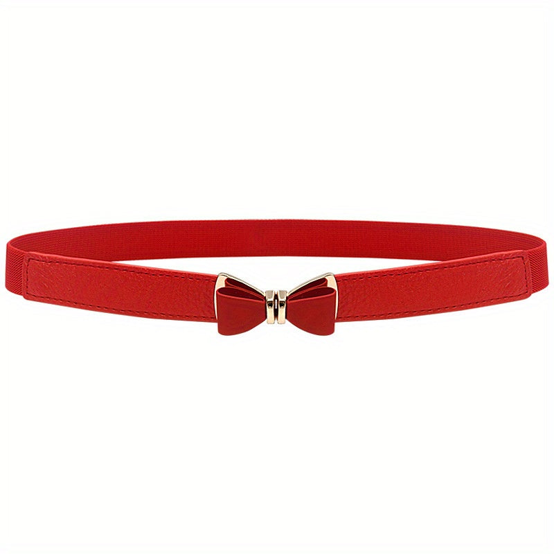 Bowknot Buckle Thin Belt Solid Waist Belt Classic Girdle for Women