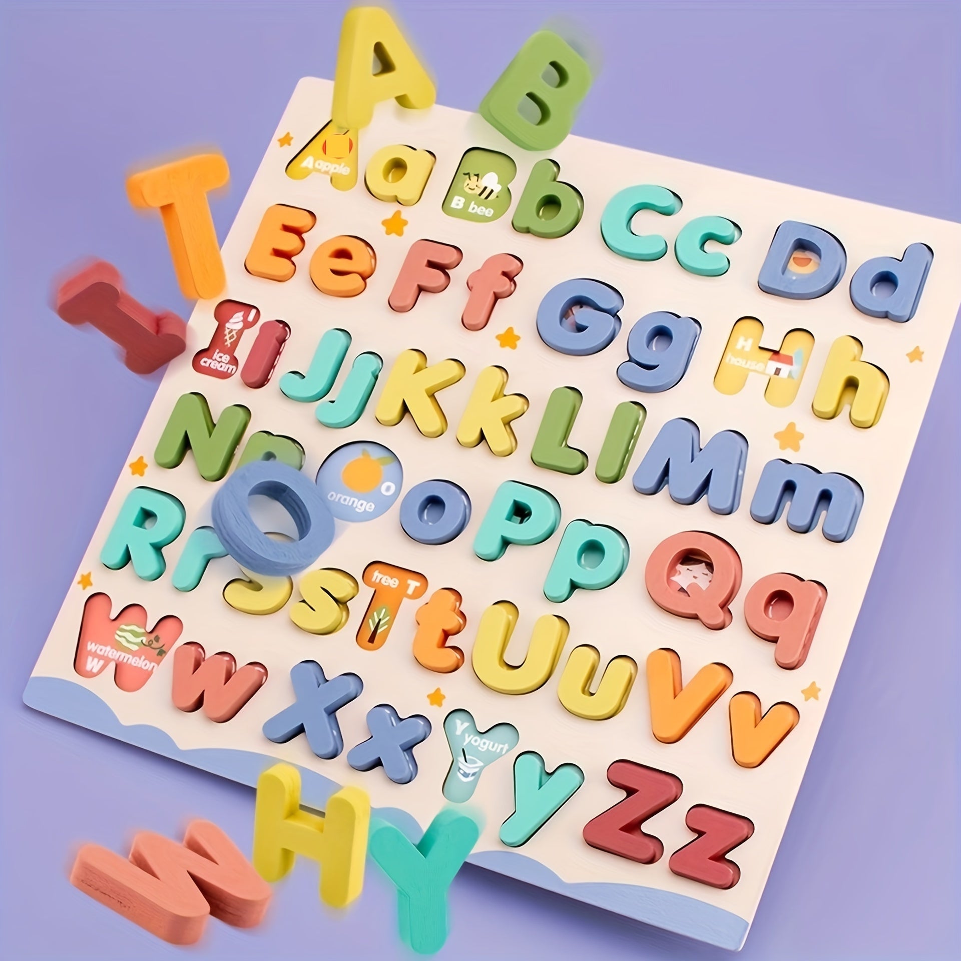 Wooden Letter Puzzle Board for Cognitive Development