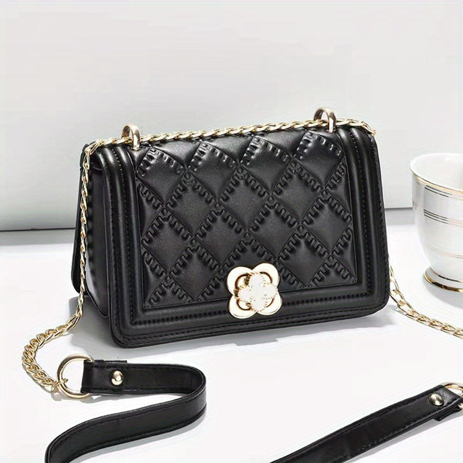 Rhombus Embossed Crossbody Bag Quilted Shoulder Bag