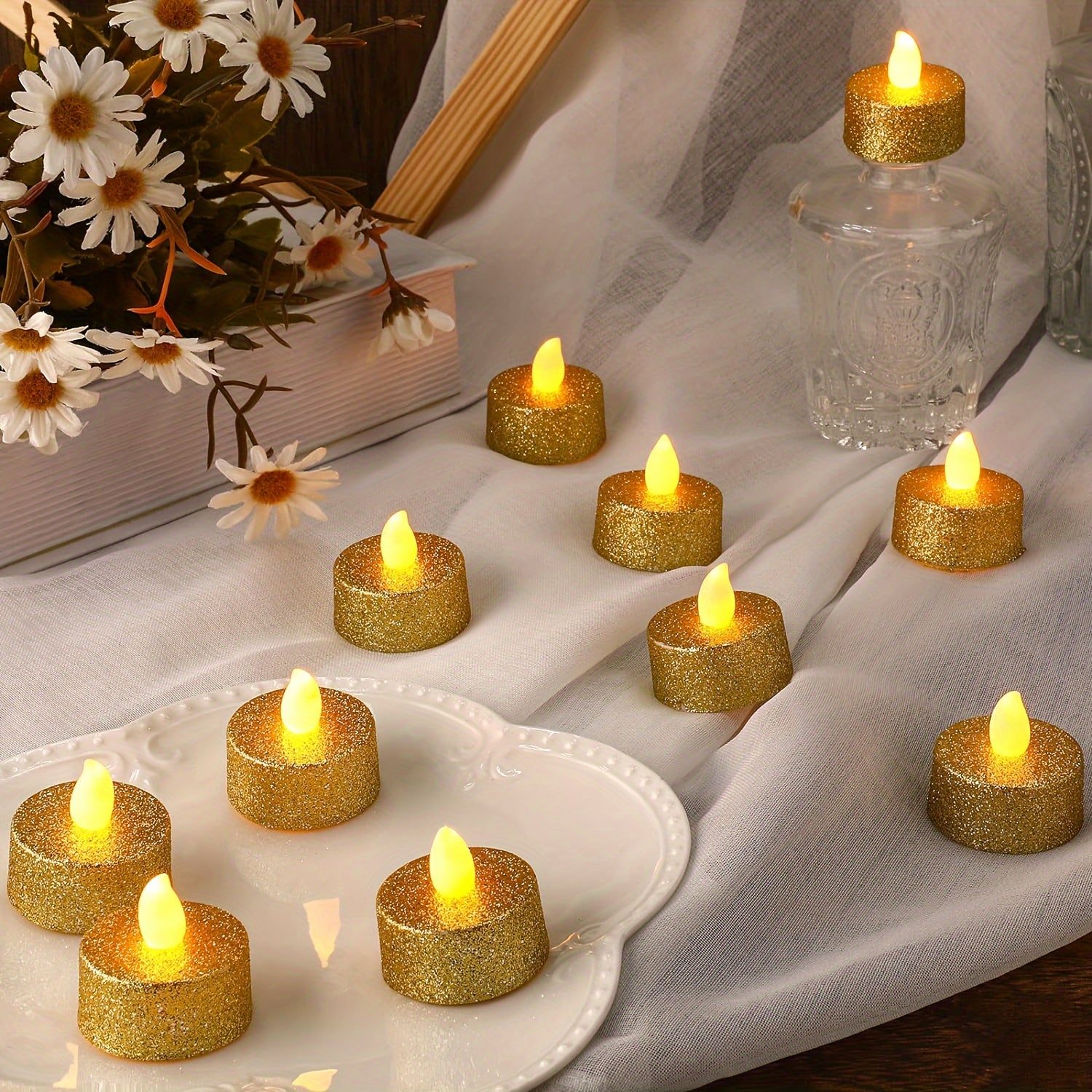 24pcs Electronic Candle LED Tea Wax Smokeless Candle Light