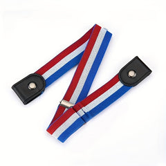 2pcs No Buckle Elastic Belt Stretchy For Women Men Pants Jeans Adjustable