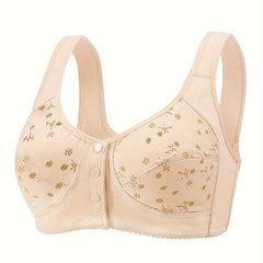 Floral Print Front Buckle Bra Lingerie