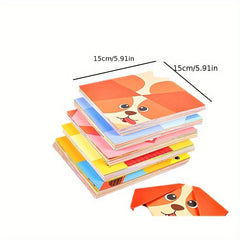 54pcs Animal Origami Paper Cutting Book Puzzle Learning Toy Gift