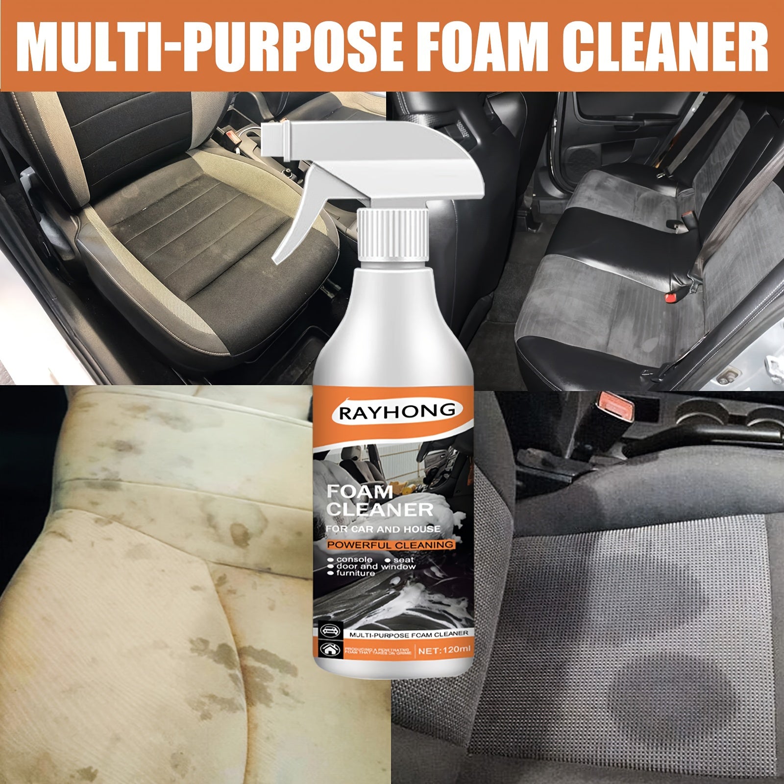 120ML Car Interior Cleaner Non Greasy Long Lasting Shine Quick Coat Protection