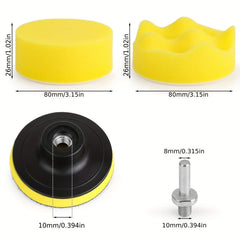 Car Foam Drill 3 Inch Buffing Pad 11 Pcs Polishing Pads Kit