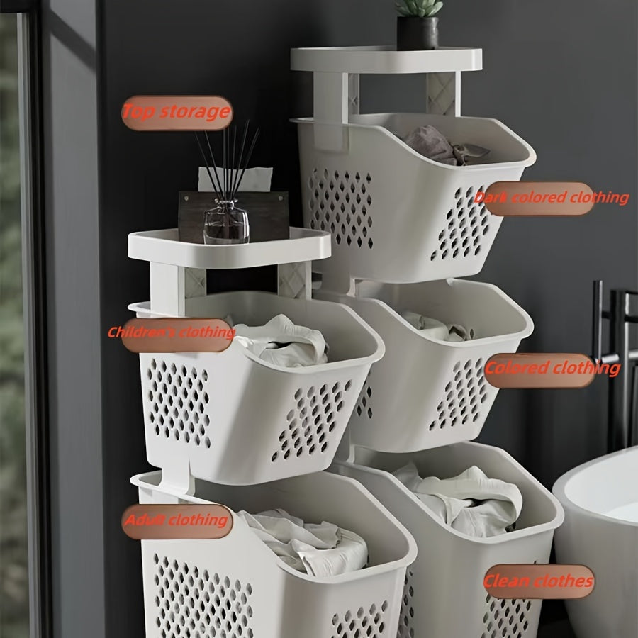 Laundry Basket with Wheels Bathroom Storage