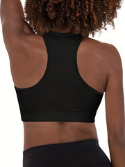 Women's Plus Splash Print Racer Back Shockproof Sports Bra