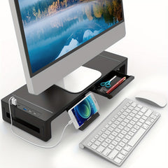 Monitor Stand Riser with Drawer and USB 3.0 Port