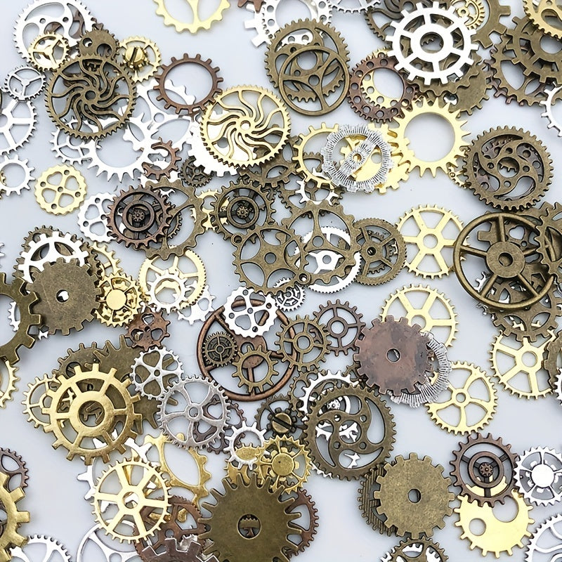 1 Oz Random Mix Metal Cogs Gears Charms For DIY Jewelry