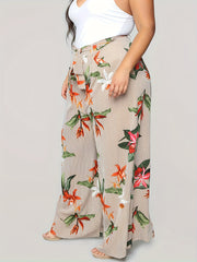  Women's Wide Leg Trousers with Belt
