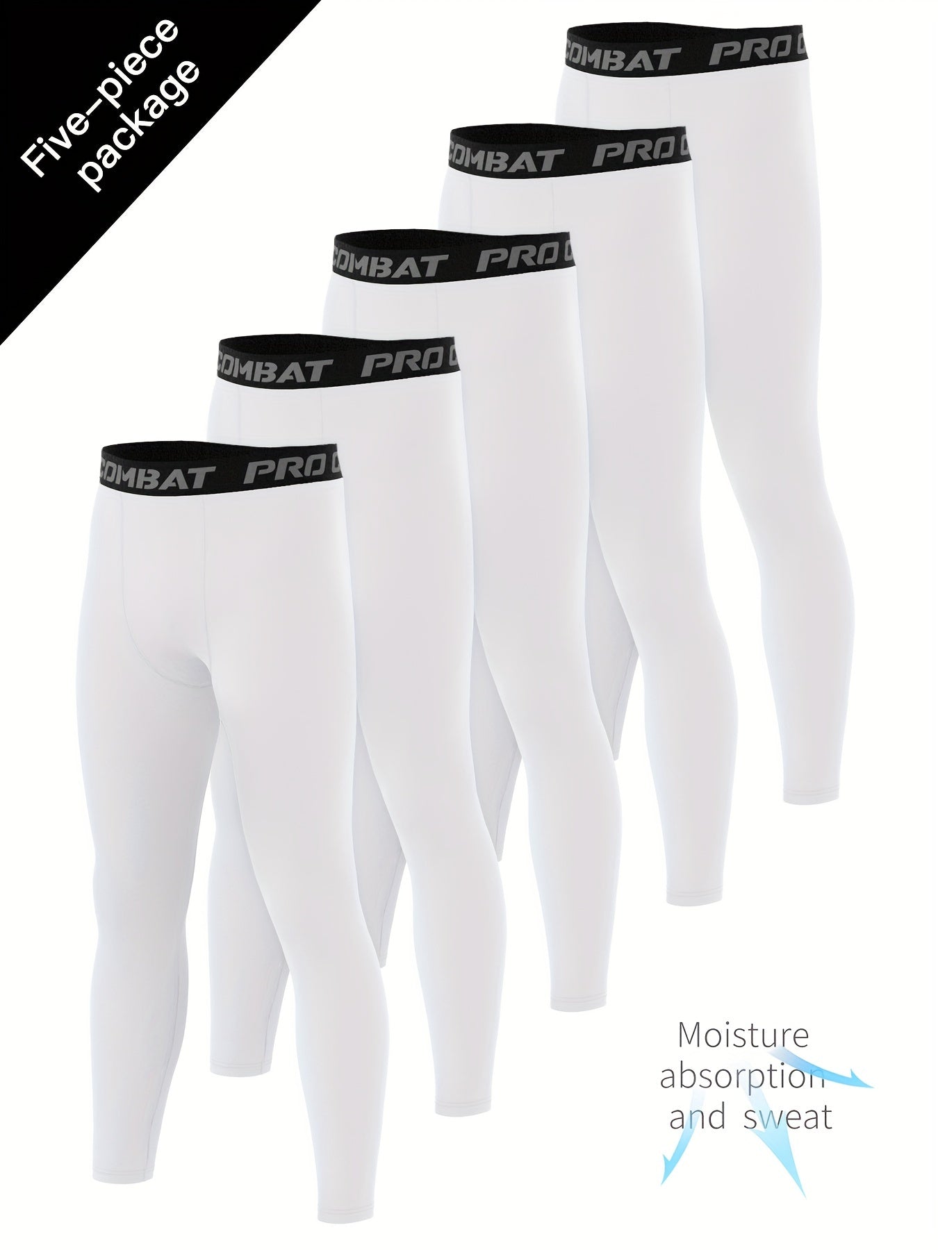 Men's Solid Pocket Leggings Quick Dry Sports Compression Pants
