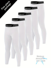 Men's Solid Pocket Leggings Quick Dry Sports Compression Pants