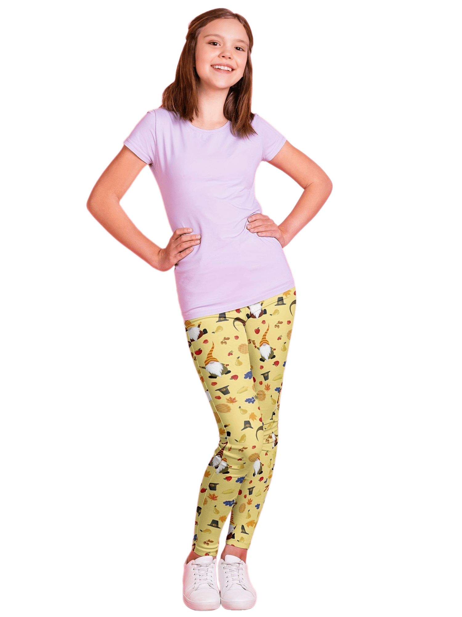 Girls Thanksgiving Turkey Print Leggings Stretch Tight Pants