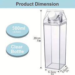 Aeyeele 17oz 34oz Milk Box Water Bottle Portable Square Bottle