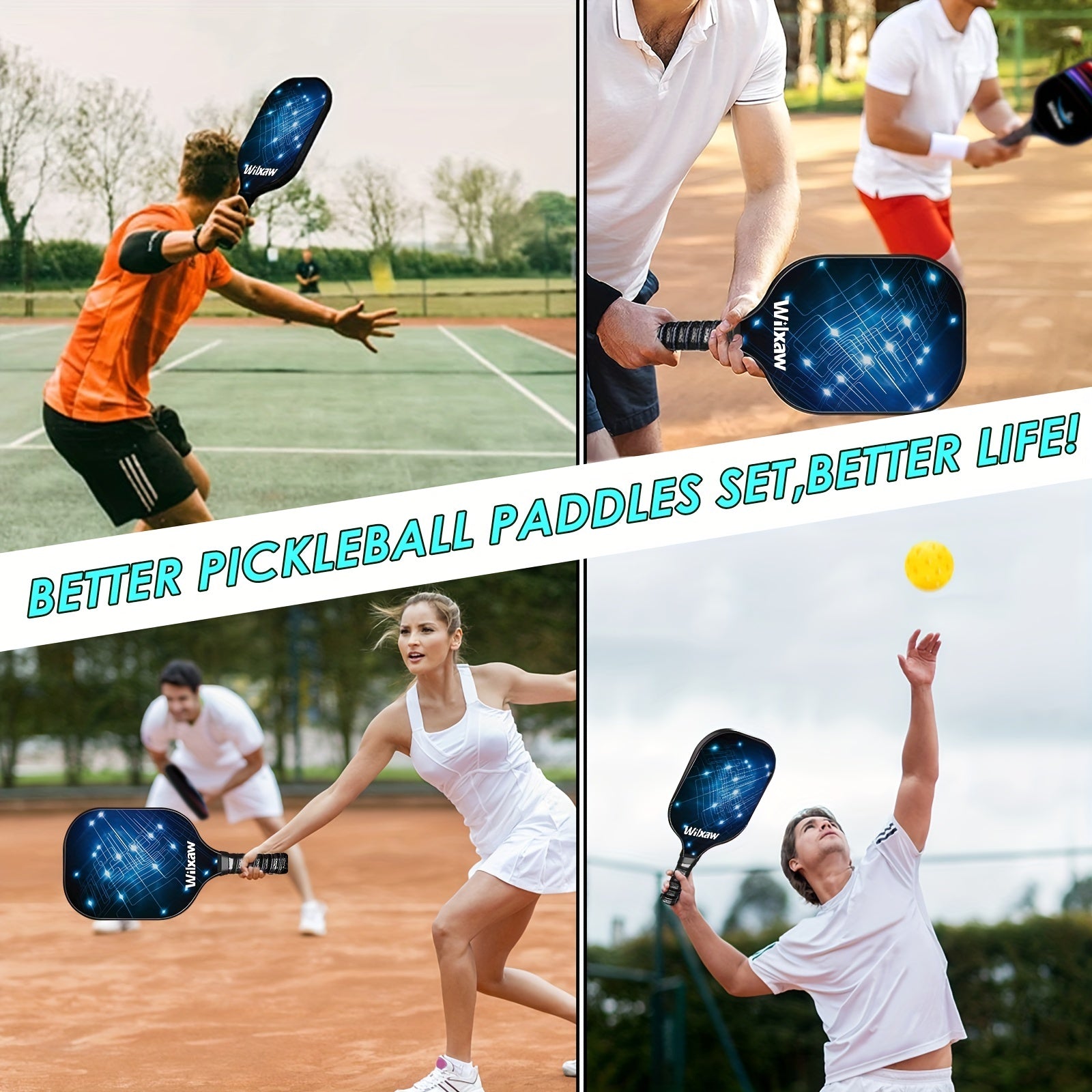 Complete Pickleball Set - Paddles, Balls, Sweatbands, Ball Pickers