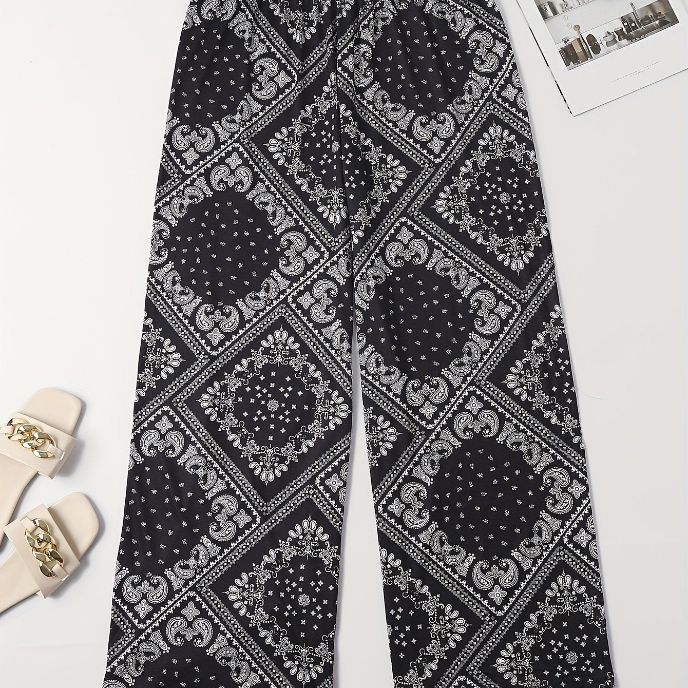  Boho Lounge Bottoms Wide Leg Sleepwear Pants