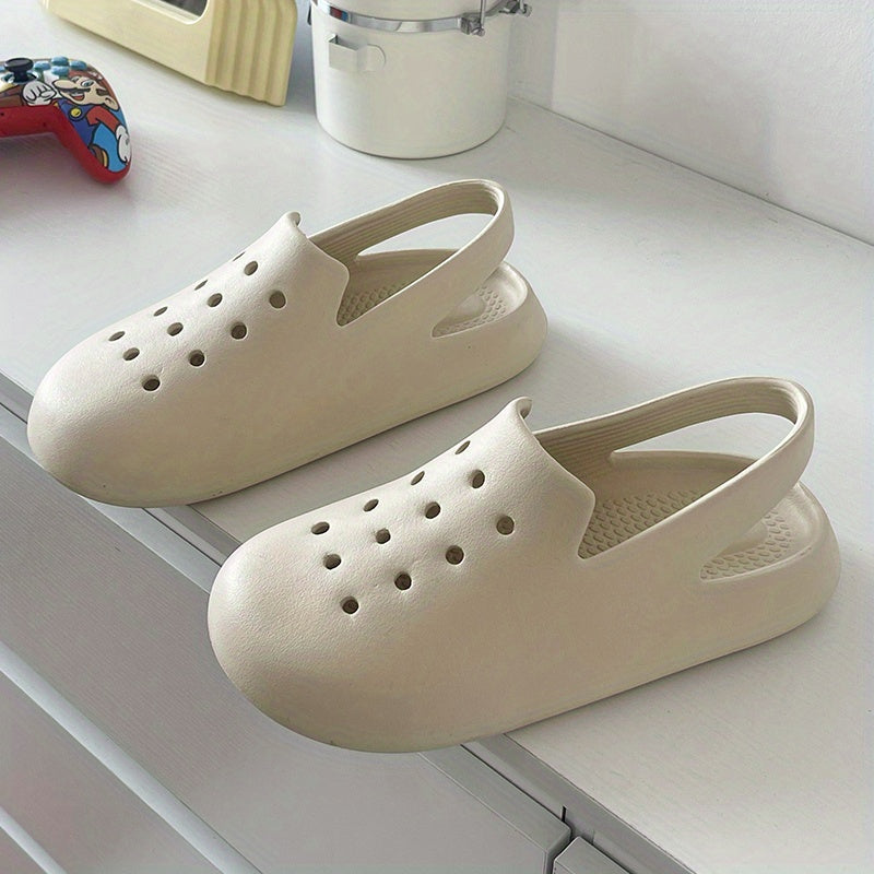 Women's Hollow Out Flat Clogs Closed Toe Non Slip Slide Shoes