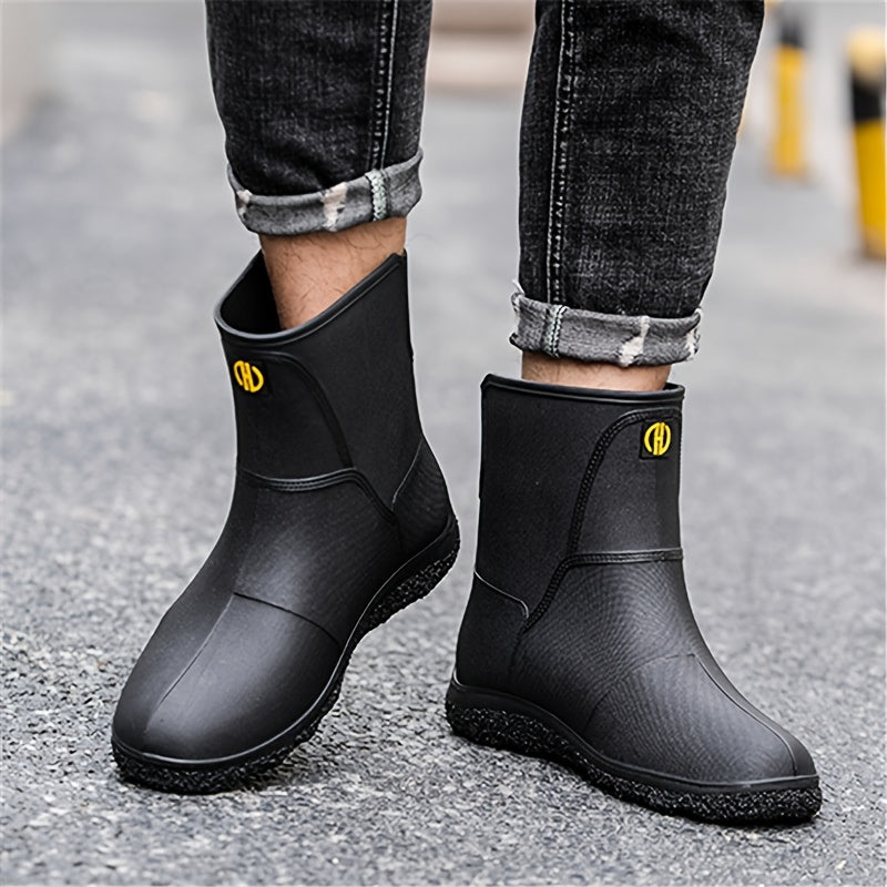 Men's Knee High Rain Boots Waterproof Non Slip Outdoor Work Fishing