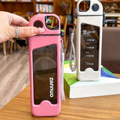 350ml Leakproof Square Water Cup with Straw for Outdoor Travel
